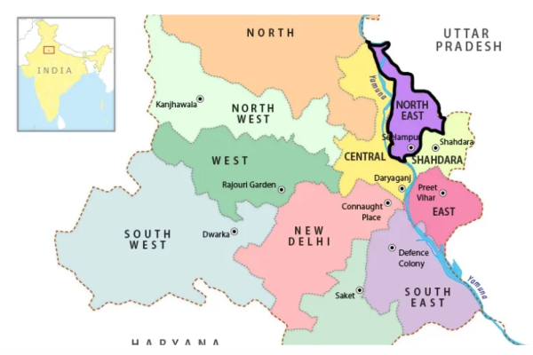 The highest population density in India