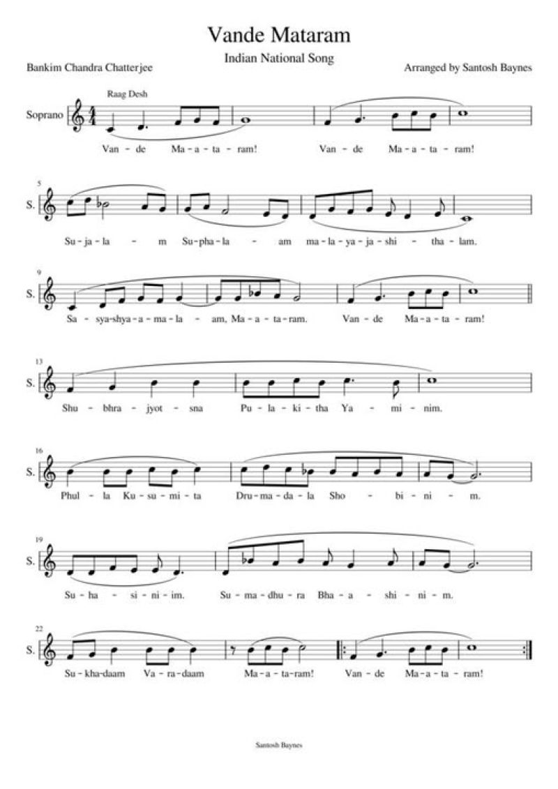 Vande Mataram: A Timeless Tribute to the Nation. Sanskrit poem penned by Bankim Chandra Chatterjee.