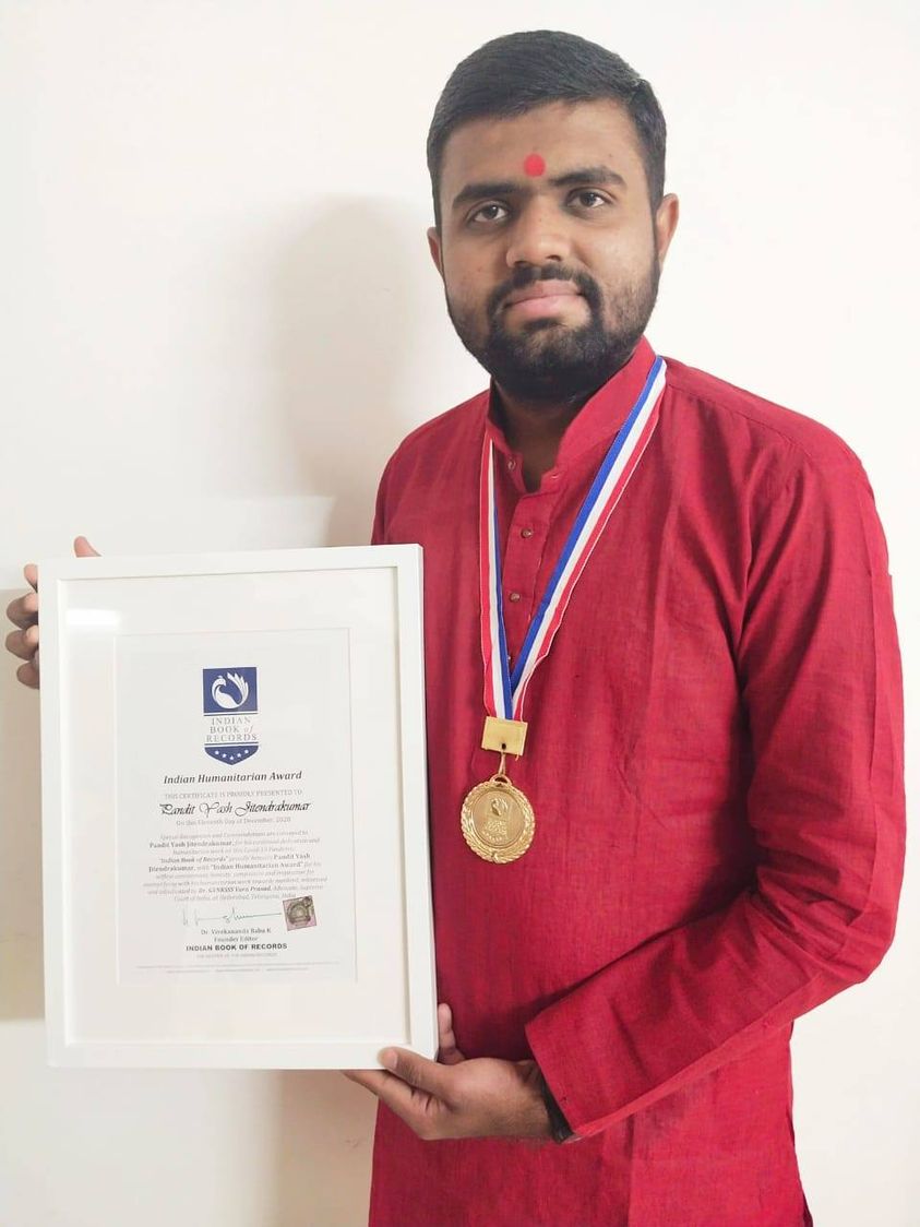 Pandit Yash Jitendra kumar - Indian Humanitarian Award