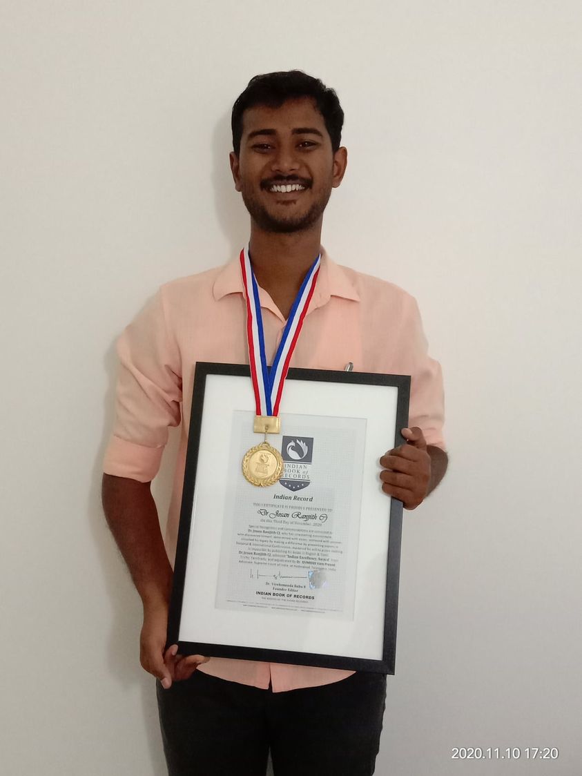 Dr.Josan Ranjjith CJ -  Indian Excellency Award
